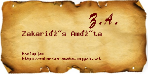 Zakariás Amáta névjegykártya